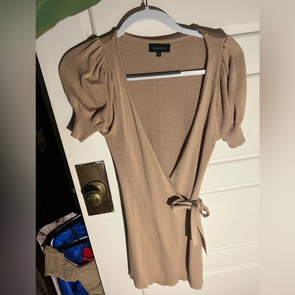 NWOT Majorelle Becky Wrap Dress in Tan - Picture 2 of 2